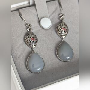 Skull & Bone Pendant Earings